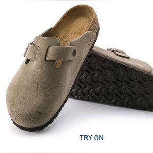 Birkenstock Boston Soft Footbed in Taupe sz39